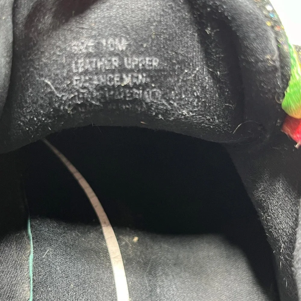 Klogs Sneaker Shoes Womens Size 10M Black Leather Rainbow Lace Up‎ Casual
